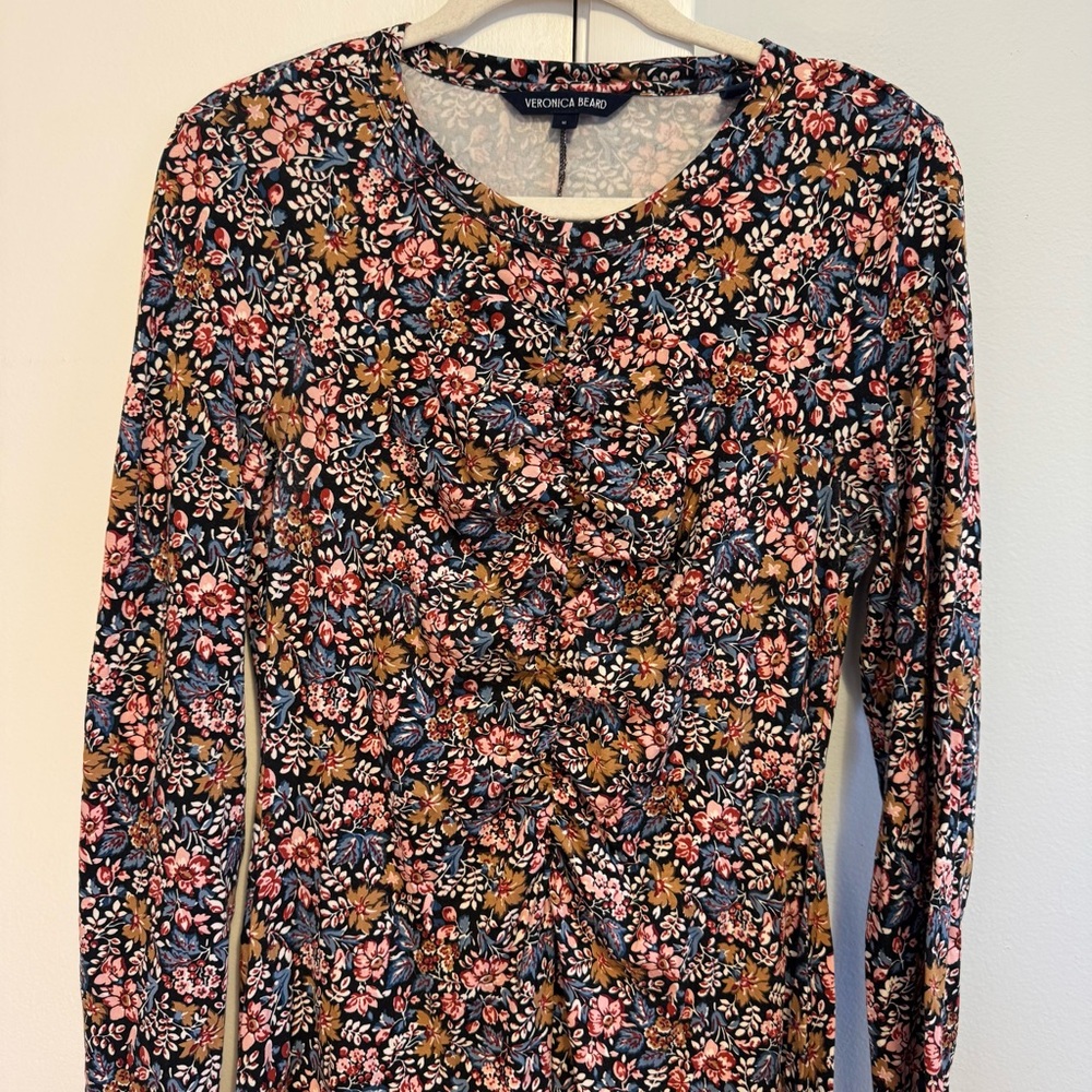 Veronica Beard Multicolor Floral Long Sleeve Dress - Picture 4 of 8